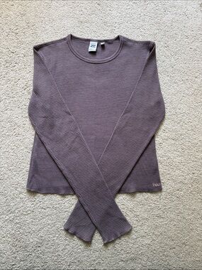 TNA Long Sleeve Waffle Knit Top in Dusty Purple